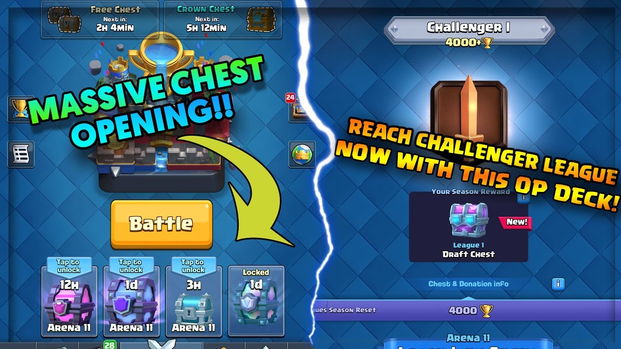 BEST/OP DECK TO REACH 4000 TROPHIES WITH ONLY 1 LEGENDARY! + MASSIVE CHEST OPENING!!