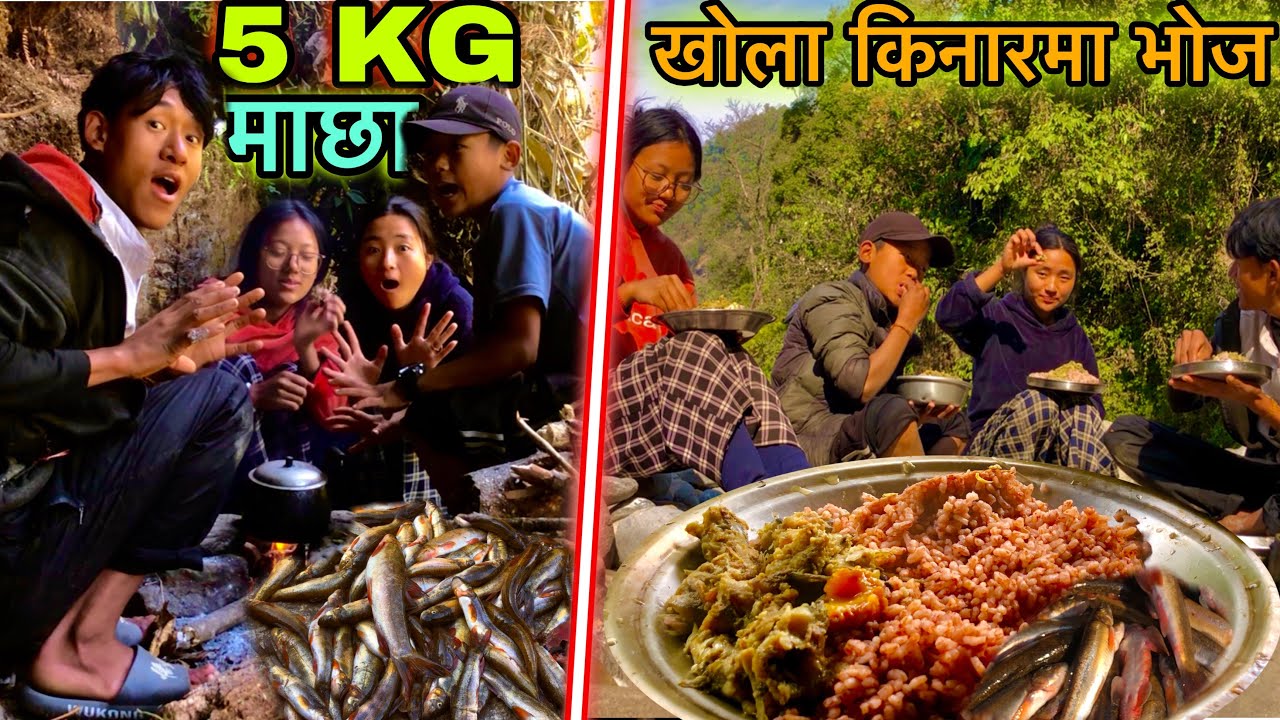 Fishing cooking and eating! Village fishing and cooking video! 
