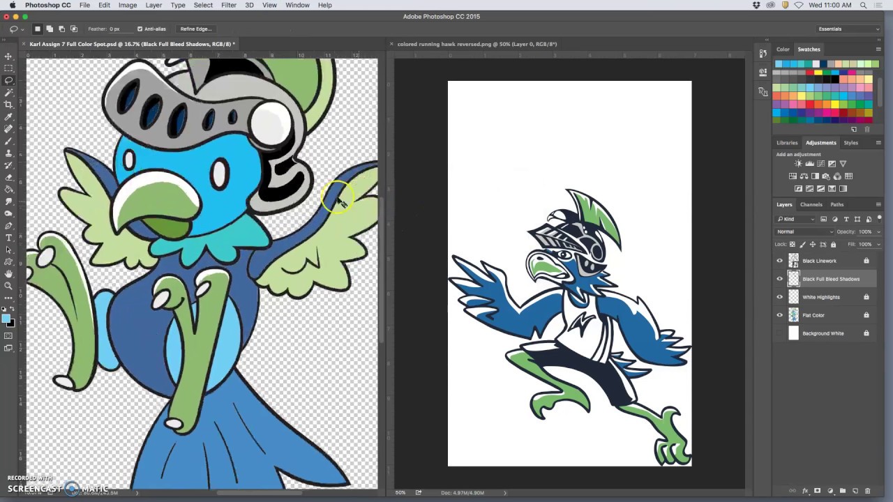 5  Adding White Highlights and Black Shadows to Flat Color