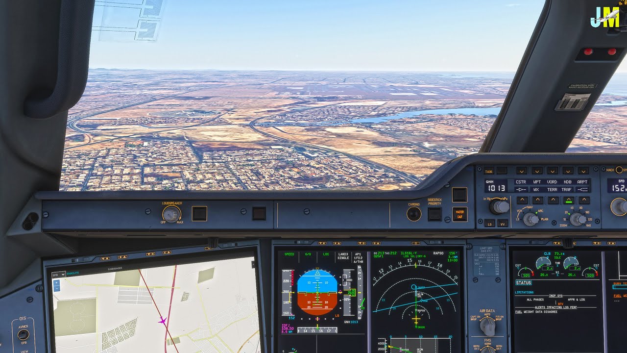 [4K] Cockpit Landing at Jeddah International Airport on Qatar Airways' Airbus A350-900 | MSFS 2024