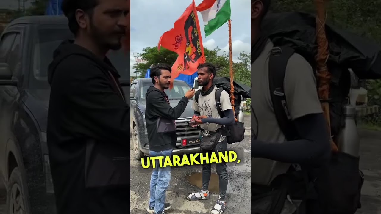 Kartik singh Traveling from Uttrakhand to amarnath by walk arrives #Bharuch