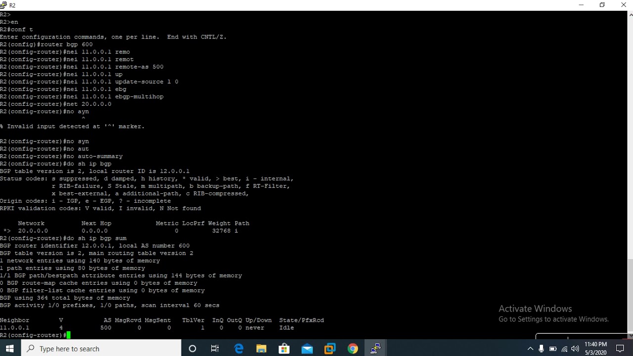 EBGP multihop using loopback
