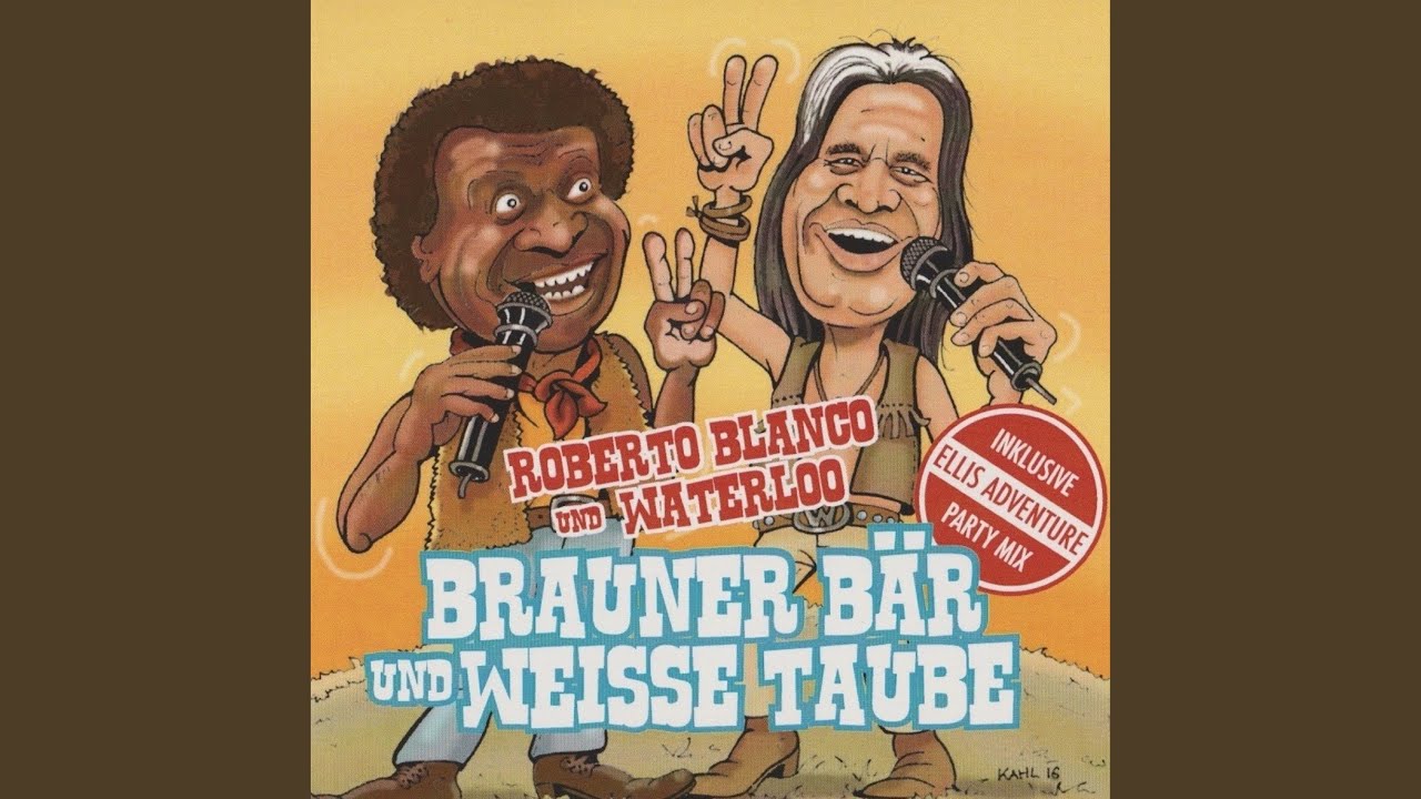 Brauner Bär und weisse Taube