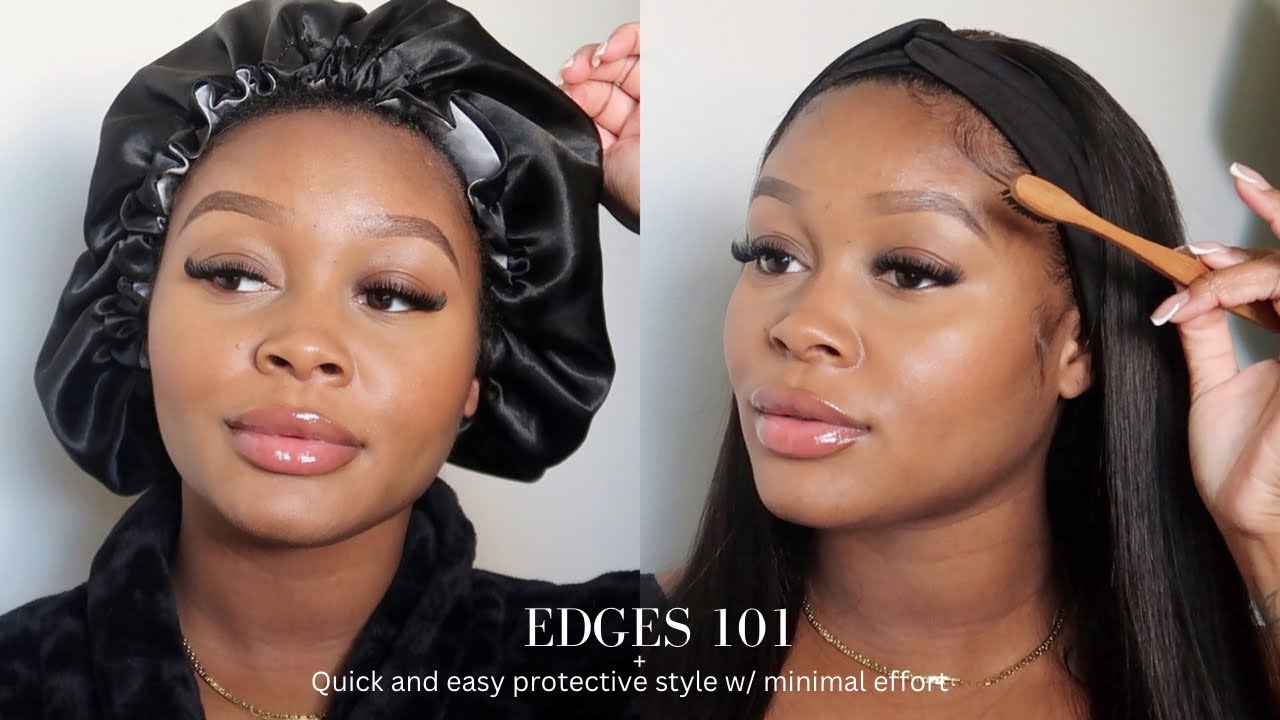 How I do my edges + Quick protective style