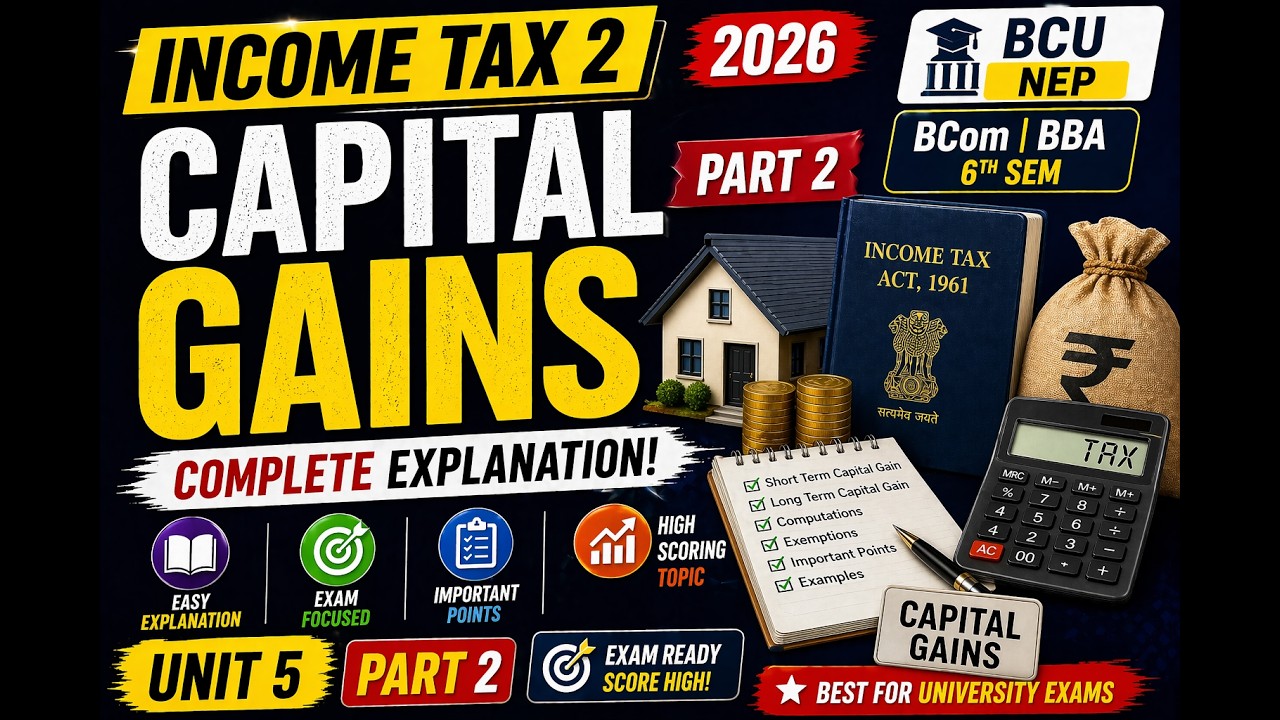 Capital gains part 2 6th sem income tax 2 l BCom BBA NEP bcu l rj angrybird