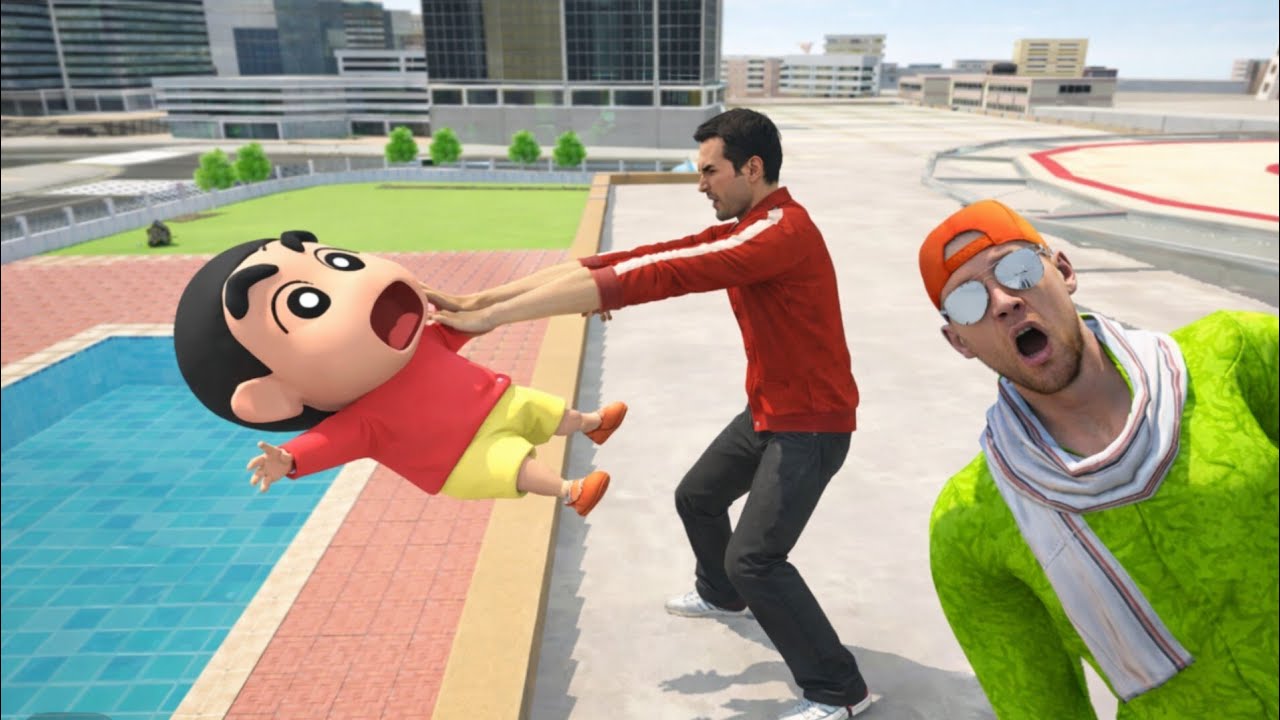 😱Shin-chan falls off the roof💥in Indian thept oura semulater 🤩new update 