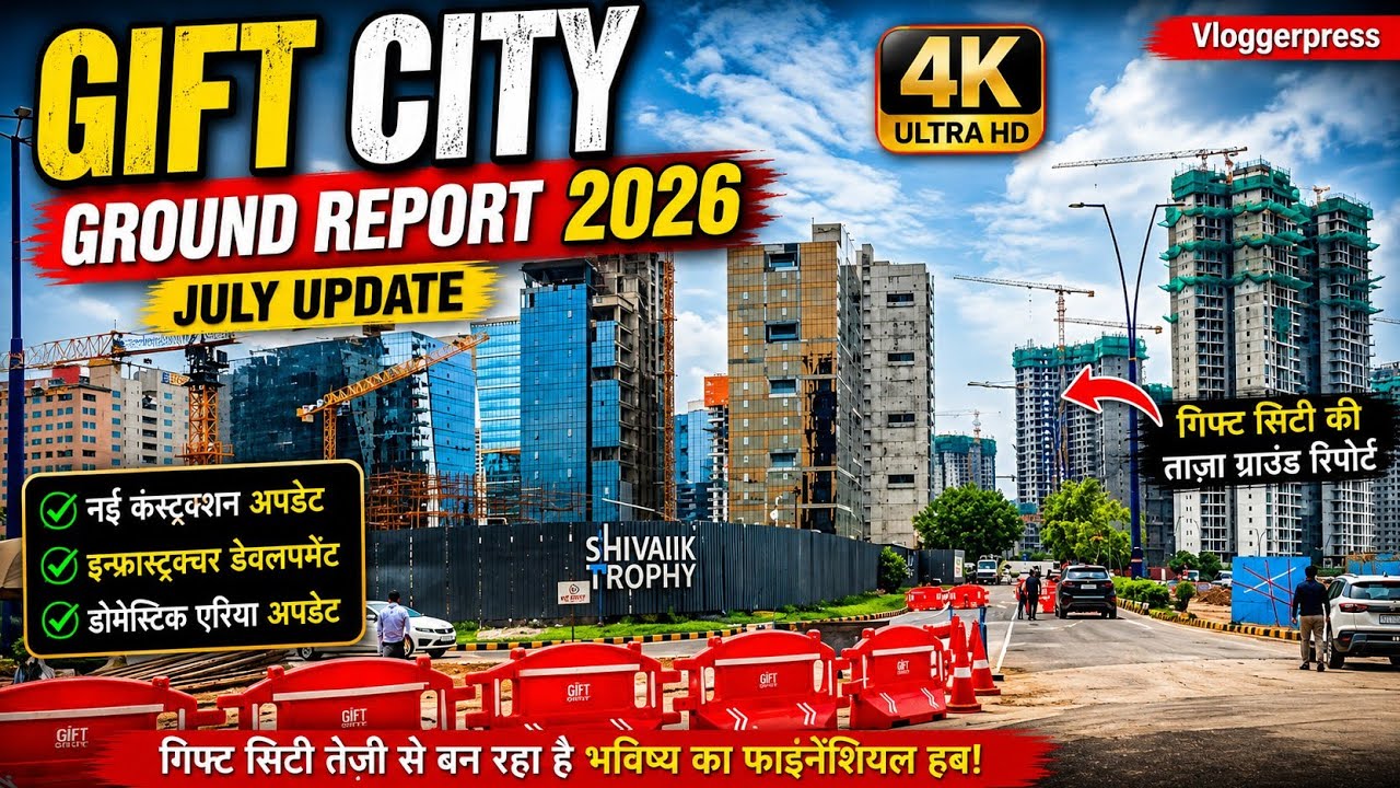 GIFT CITY GANDHINAGAR GROUND REPORT 2026 | LATEST CONSTRUCTION UPDATE | JULY 2026 | 4K DRIVE |
