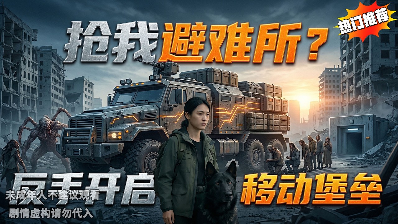被抢走避难所我丝毫不慌！开着移动堡垒无限升级，当初赶我走的人现在全跪下求我回来！【抢我避难所我走后悔什么】#末日生存 #移动堡垒 #卡车升级流 #重生复仇 #女王逆袭 #天天剧场