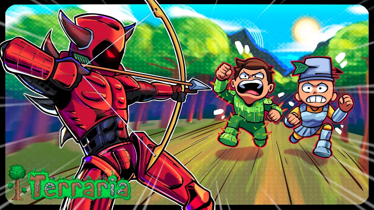 Speedrunner Vs 4 Noobs Terraria Manhunt