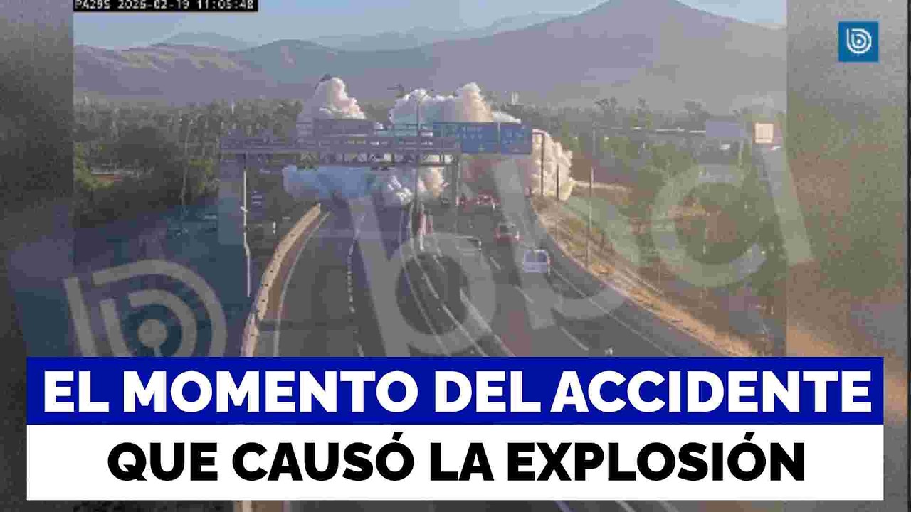 VIDEO | Cámaras captan momento exacto de accidente y explosión de camión Gasco en autopista de Renca