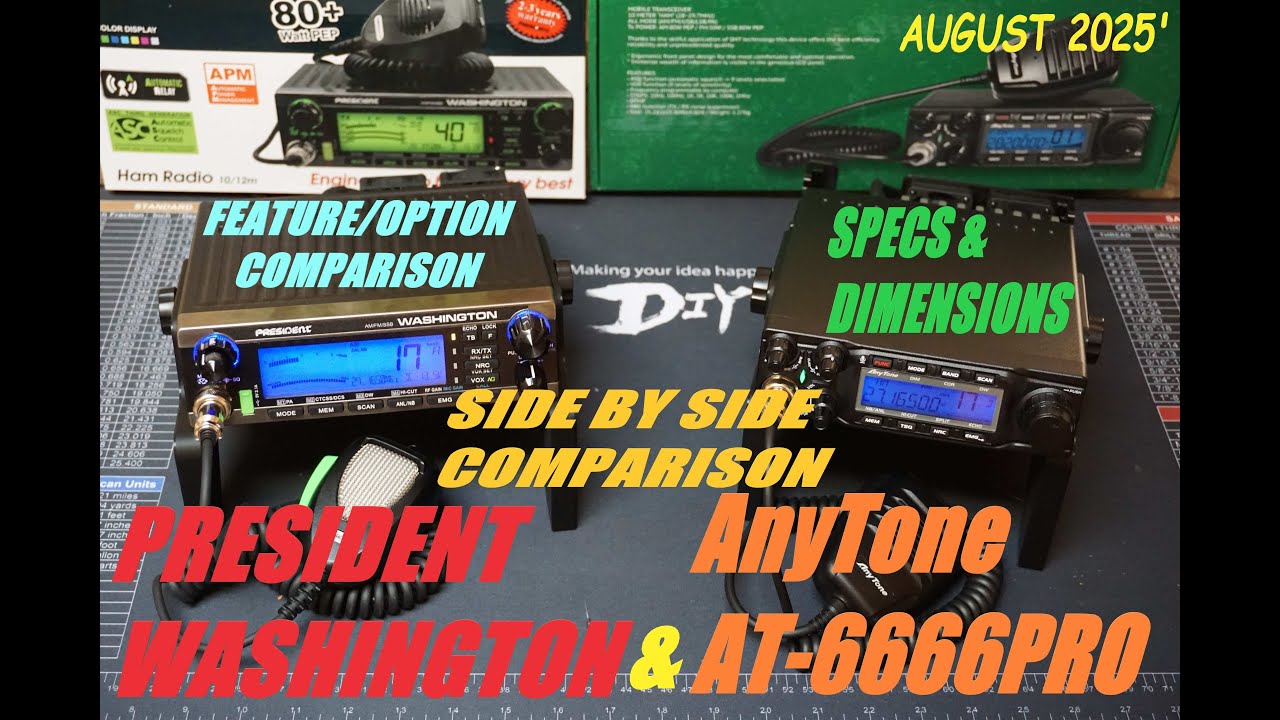President Washington AnyTone AT-6666PRO Side By Side Comparison Specs Features, Etc