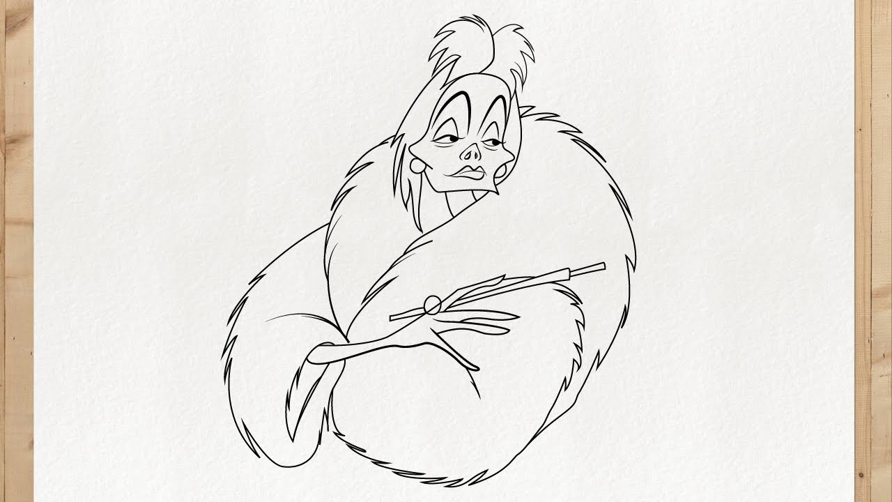 Cómo Dibujar a CRUELLA DE VIL 🖤 | 101 Dálmatas | Tutorial de Dibujo Paso a Paso | Primo Dibujos
