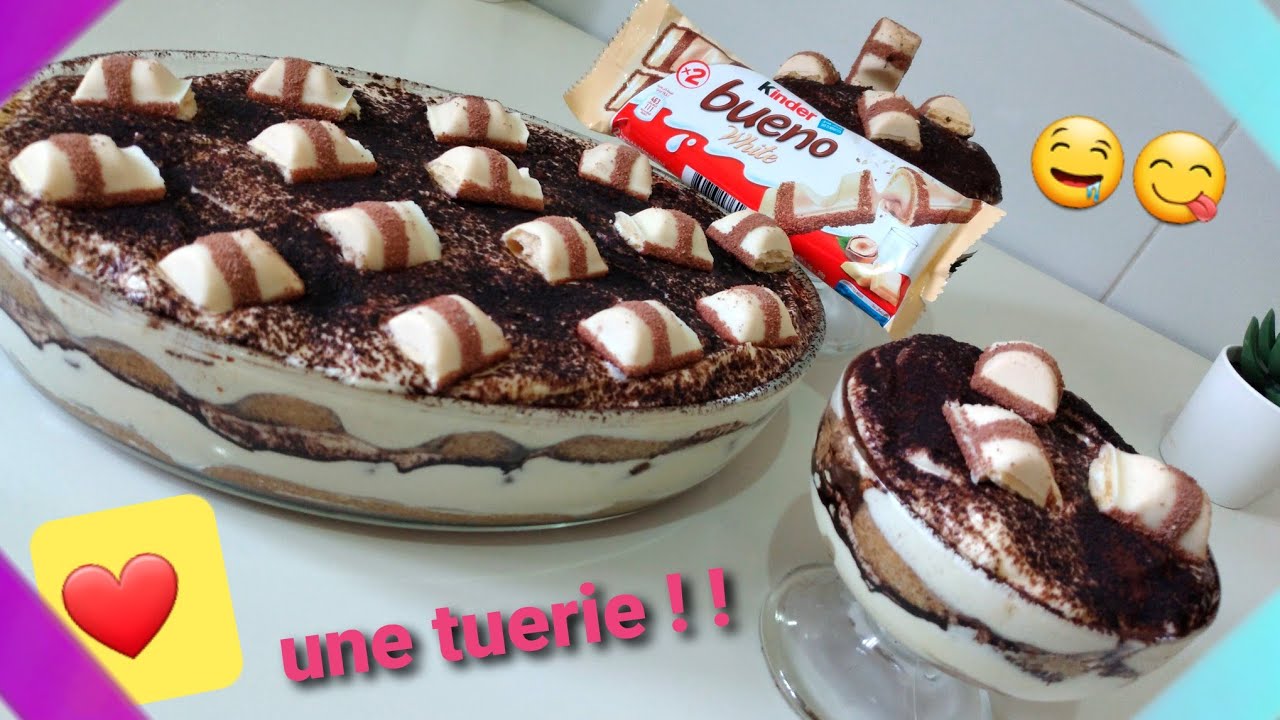 Tiramisu Kinder Bueno white, facile et rapide ! Une tuerie!!