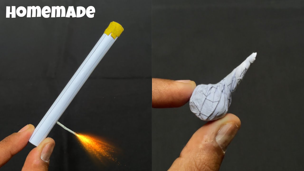 Make Your Own Diwali Crackers With Matchsticks - Sky Shot & Pop Pop Crackers - Making Very Easy