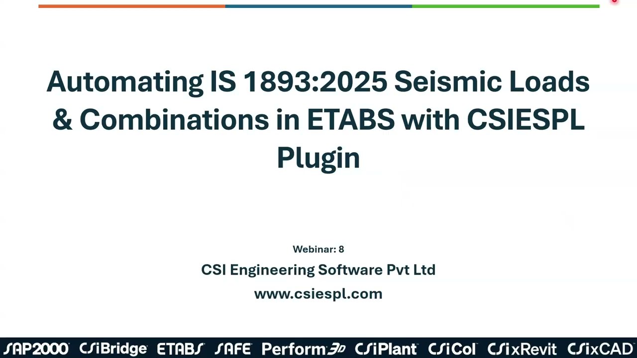 Webinar 008 - Plug-In for ETABS for IS1893-2025