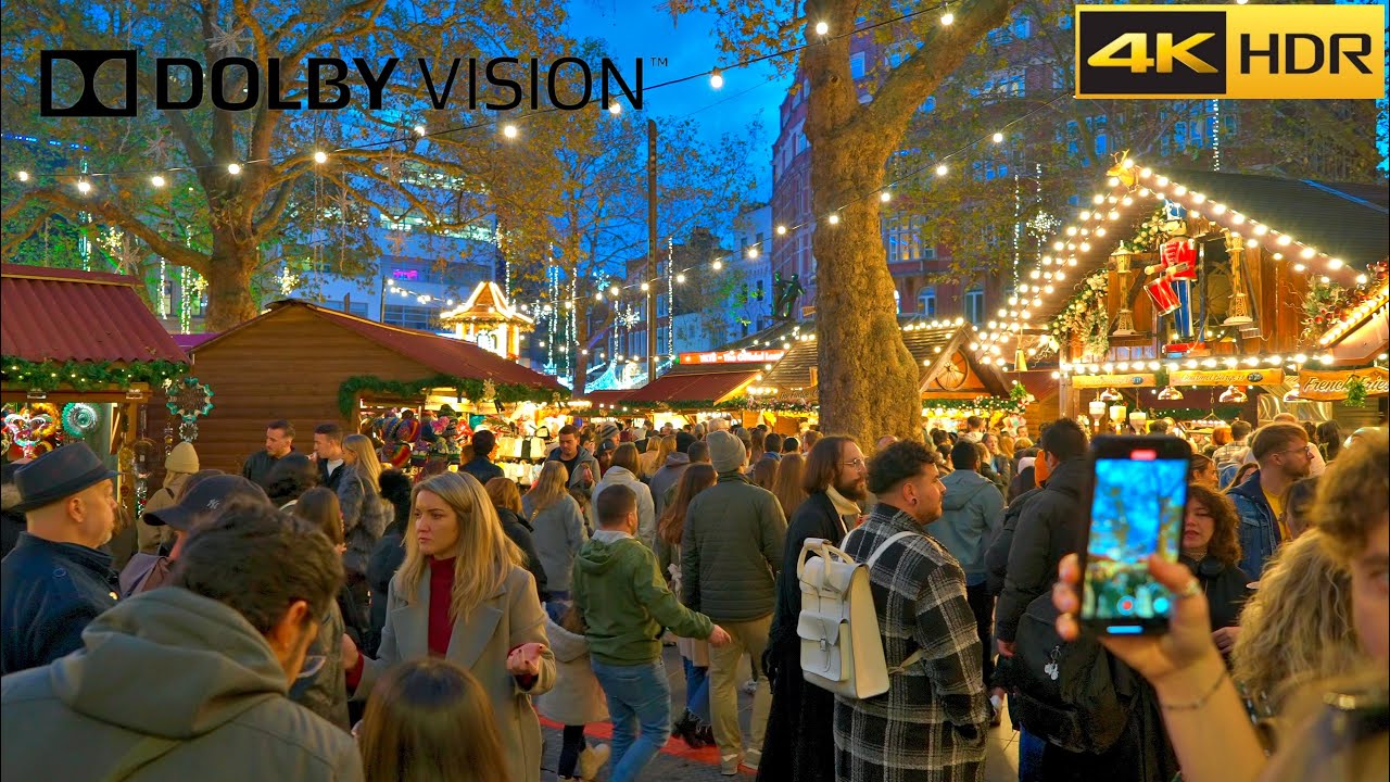 London Christmas Walk - 2023 | Central London Christmas Market [DOLBY VISION HDR]