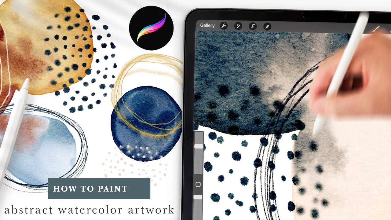 Как рисовать абстрактные акварельные картины в Procreate. Советы и рекомендации для начинающих по...