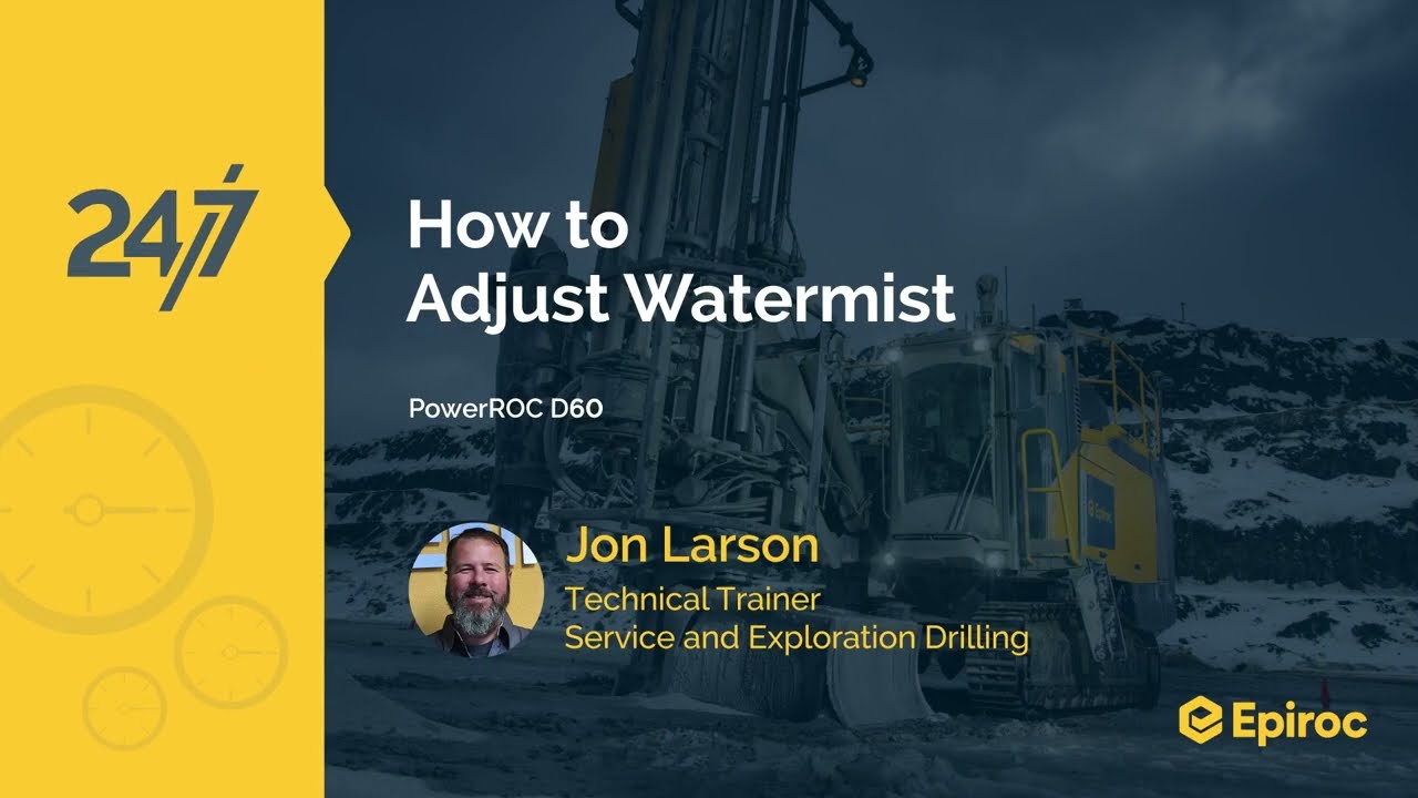 How to adjust watermist | Epiroc PowerROC D60