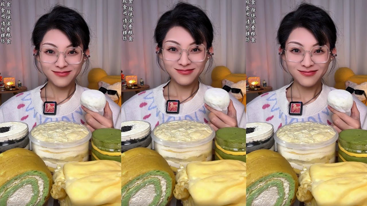 ASMR] Dessert Mukbang🎂🍰🍫🧀🍪🍩(Creamy Crepe Cakes) 디저트 먹방 #chocolate #cakes #creamycake