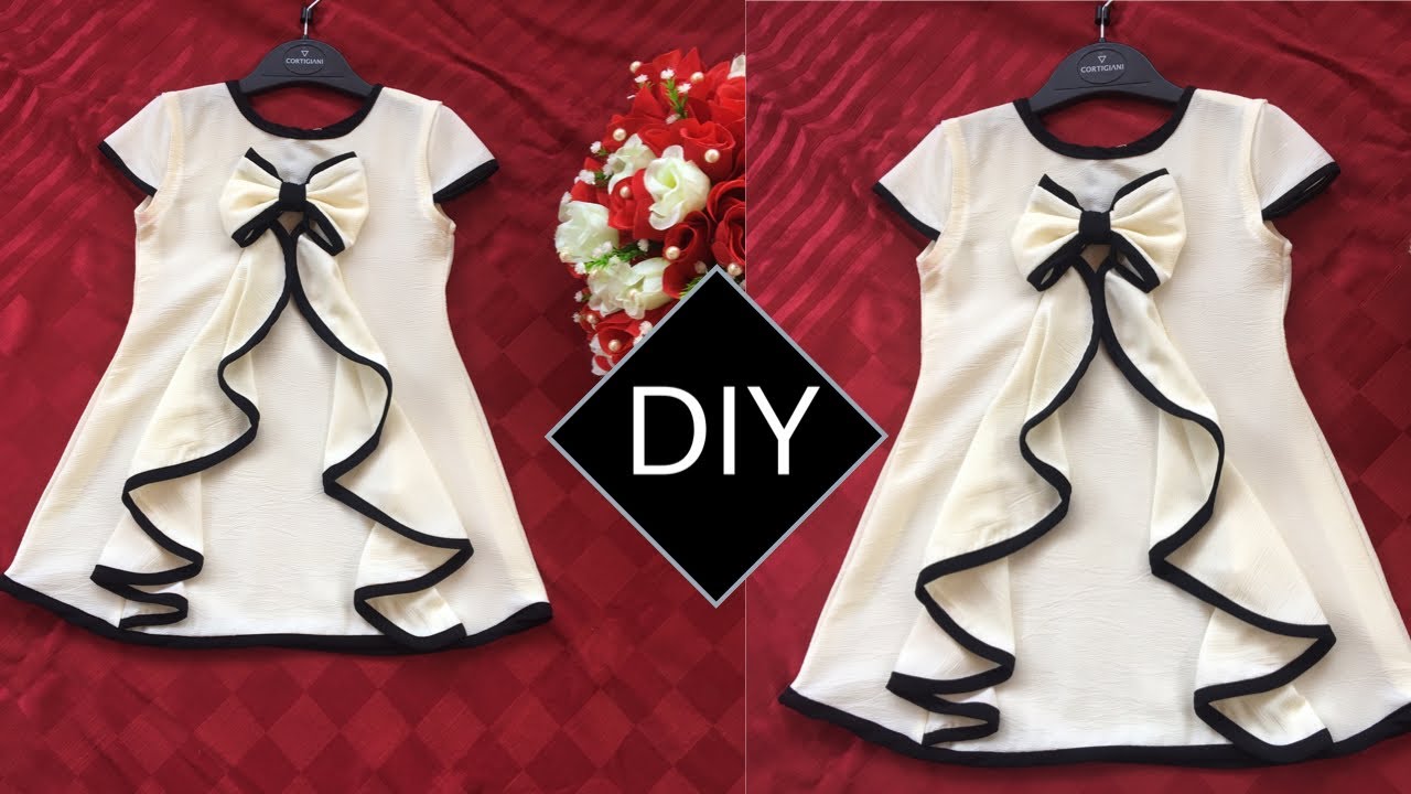 Baby Frock Cutting and Stitching/flounce top Cutting and Stitching / فستان طفله صغيرة#