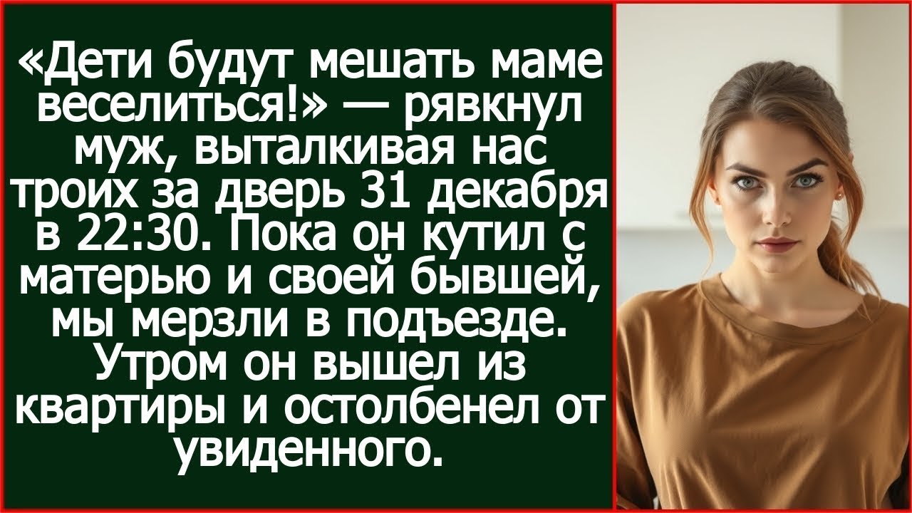 Дети будут мешать маме веселиться! Рявкнул муж, выталкивая меня с детьми за дверь 31 декабря в 22:30