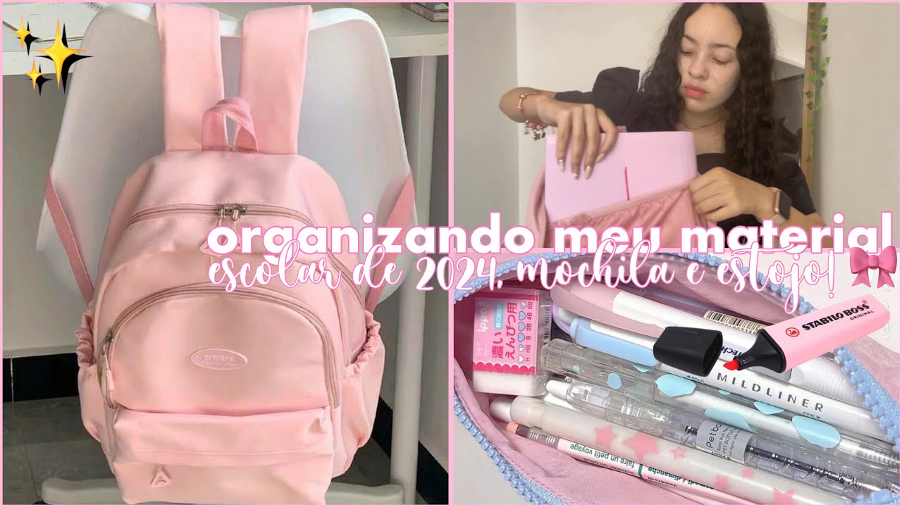 ORGANIZANDO meu MATERIAL ESCOLAR 2024! mochila e estojo 🫶🏻 {Canal Sophia Lima}