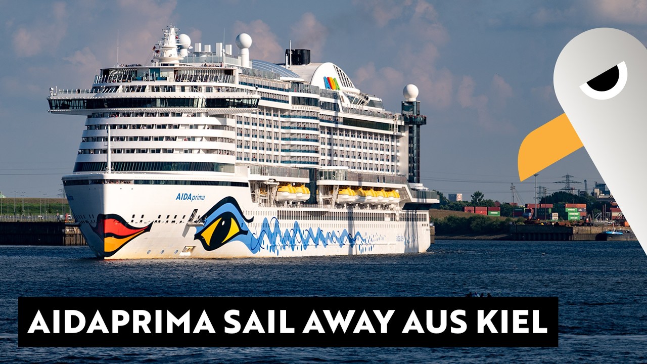 AIDA Sail Away aus Kiel 💋 AIDAprima legt ab zur Skandinavien-Kreuzfahrt 🔴 LIVE | 05.04.2026