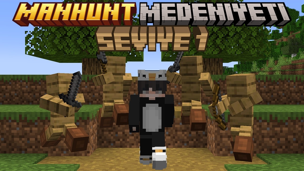 Minecraft ama MANHUNT MEDENİYETİNE Katıldım...