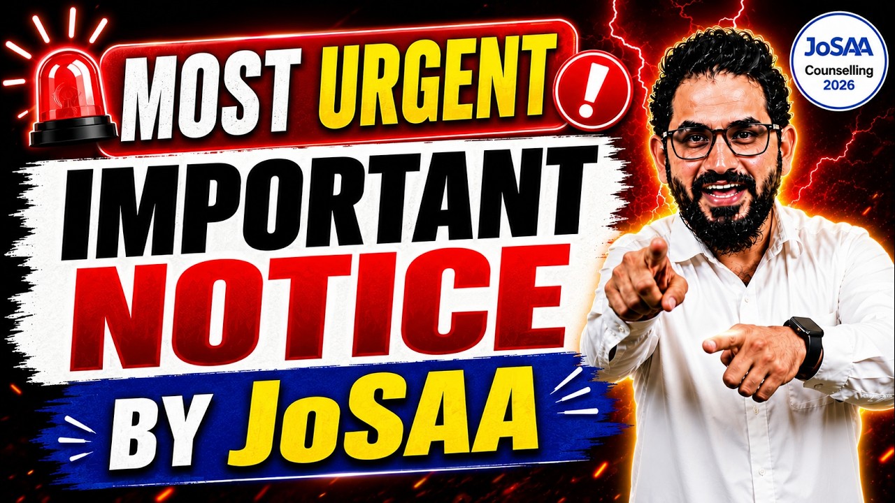 Most Urgent🚨JoSAA की बड़ी चेतावनी🔥#jee #jeemain #neet #josaa #jeemains #jee2026