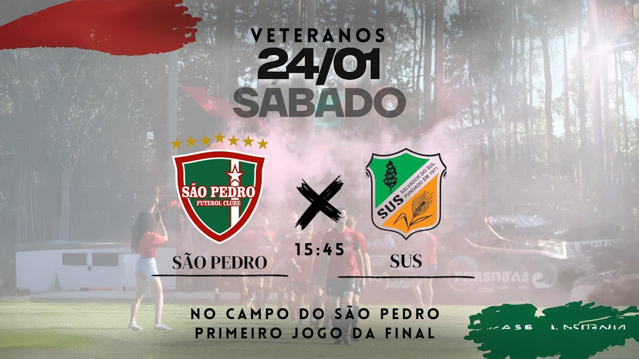 24/01 - Transmissão Final Jogo de Ida Veteranos LISERF 2025 - São Pedro X SUS 🔴 AO VIVO
