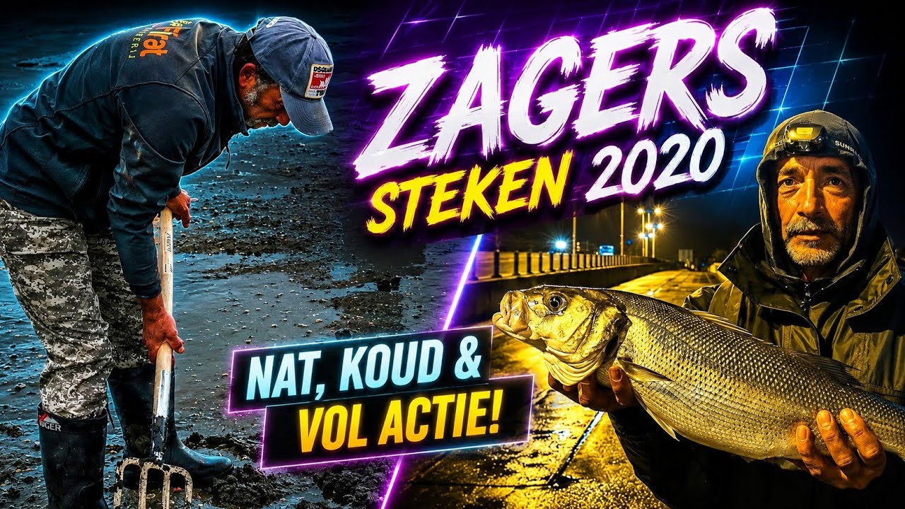 Zagers & pieren steken, zeebaars vissen Maasvlakte. Pumping lugworm.