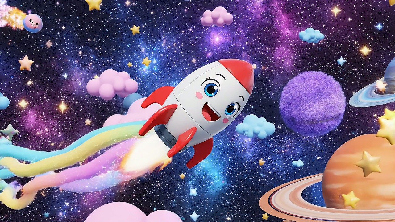 El Pequeño Cohete Rojo Hace Zoom Zoom Zee | Canciones del Espacio para Niños