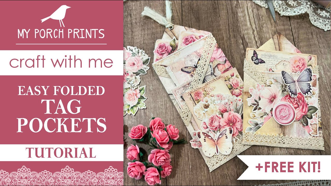 ЛЕГКО СКЛАДЫВАЮЩИЙСЯ КАРМАН ДЛЯ БИРОК 🌸 + БЕСПЛАТНЫЙ НАБОР | РОЗОВАЯ БАБОЧКА | Идеи для журнала M...