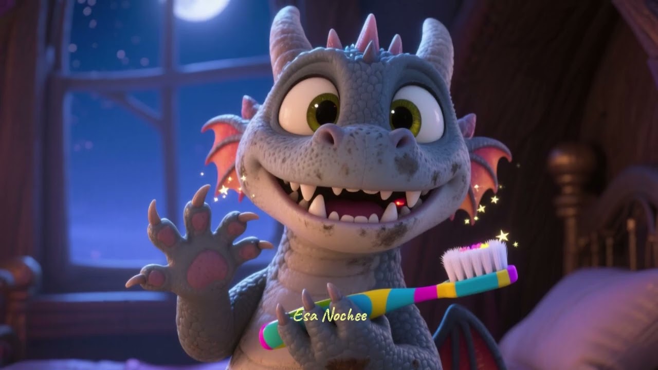 Chispa el dragón que no cepillaba sus dientes 