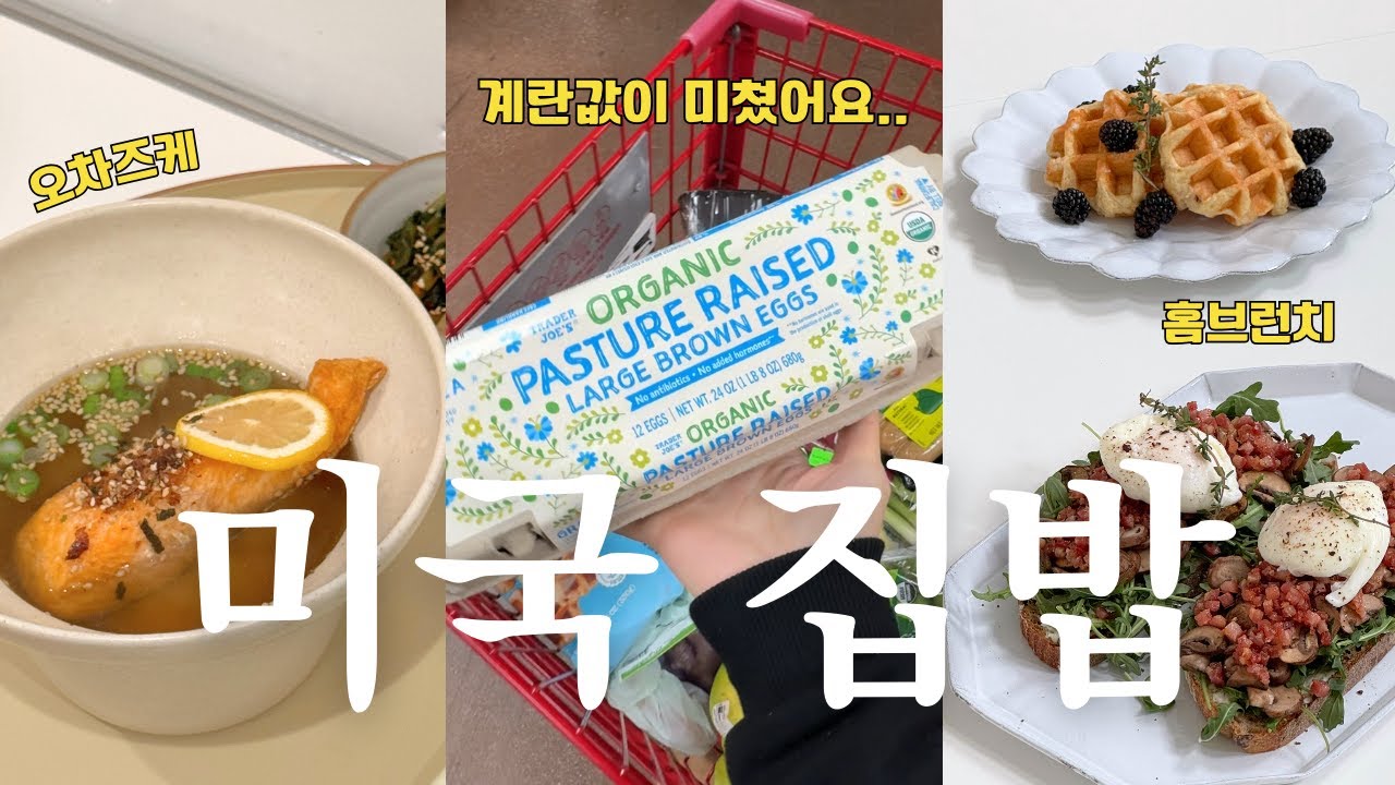 🇺🇸미국 물가 미쳤어요..🔥 55만원 장보고 집밥만들기, 최악의 계란 리콜사태, 트레이더조 신상 추천