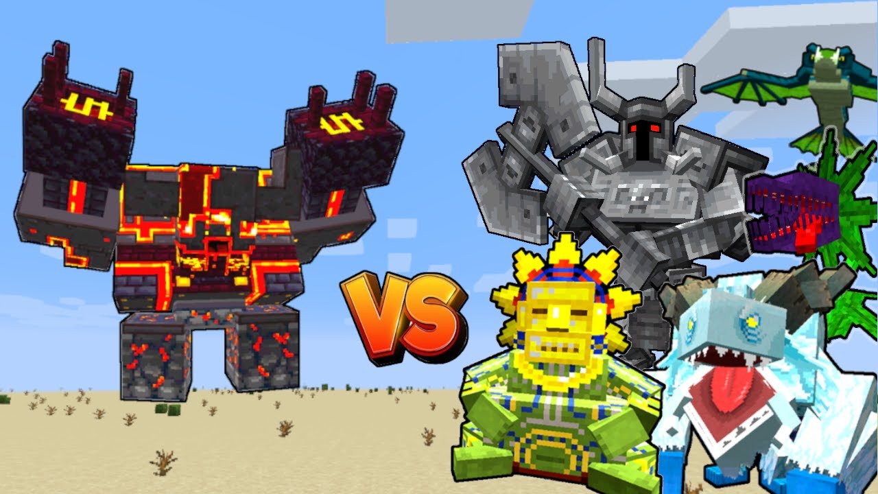 Netherite Monstrosity Vs. Mowzie's Mobs in Minecraft
