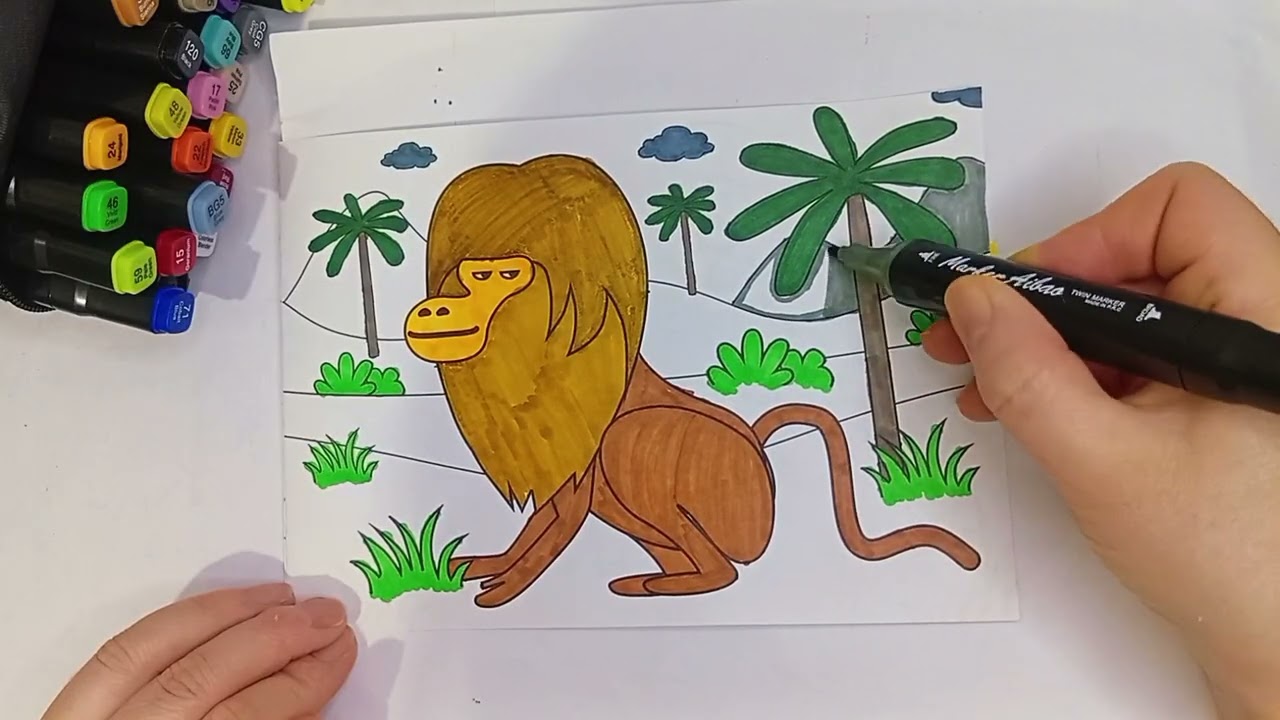 COLORING BOOK LION 🦁 #arttips #drawing #lion #art 