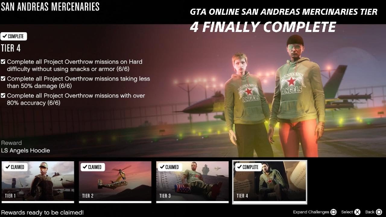Finally finishing GTA online San Andreas mercenaries tier 4