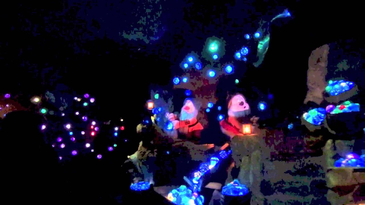 Seven Dwarfs Mine Car Train Ride at night:  Magic Kingdom December 27 2014