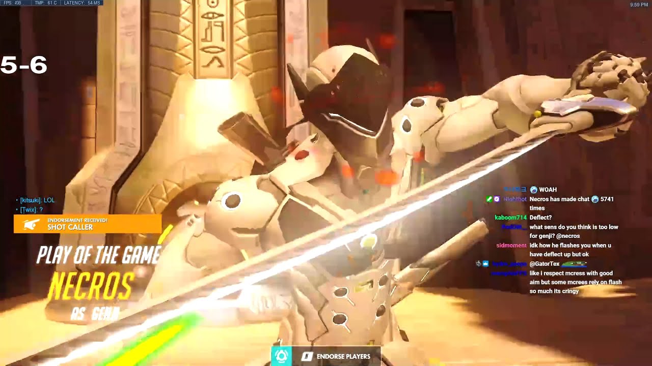 Necros #1 Genji - 33 elims! POTG! [ Overwatch Season 27 Top 500 ]
