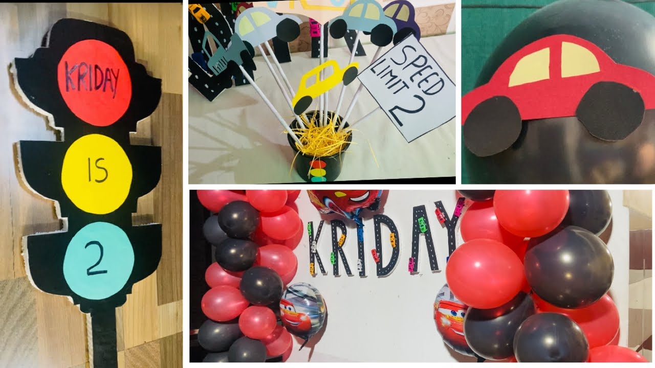 DIY Car theme birthday decoration|car theme birthday decoration at home| Theme birthday party