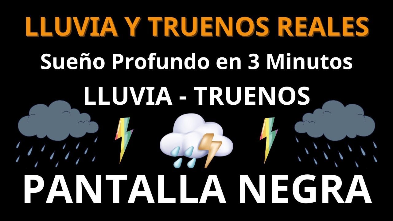 Lluvias Y Truenos Por Toda La Casa Por La Noche😴PANTALLA NERGA⛈ SONIDOS ASMR ⛈ Ideal para dormir