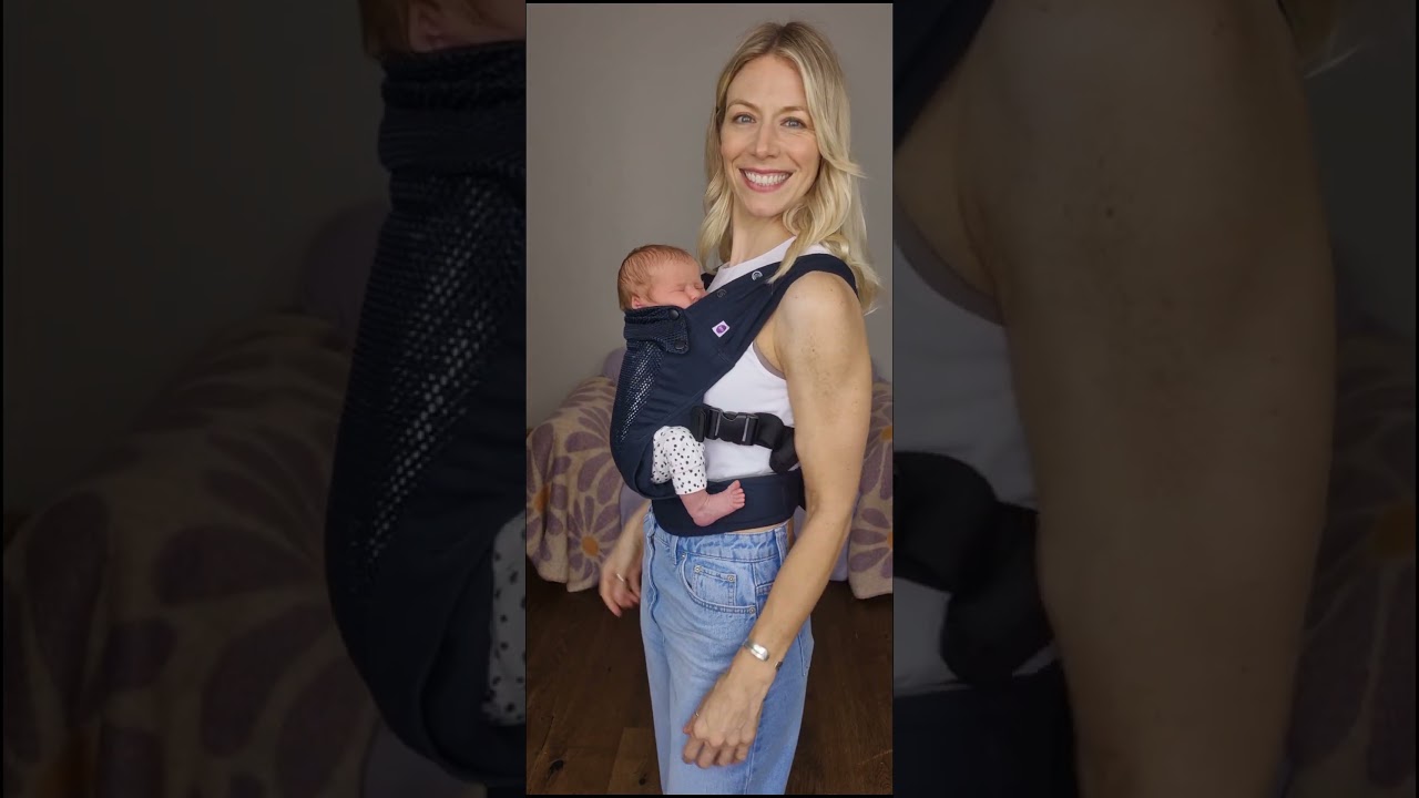 The Coolest Baby Carrier for summer newborns. NEW Izmi Breeze Baby Carrier at Izmibaby.com ☀️💜