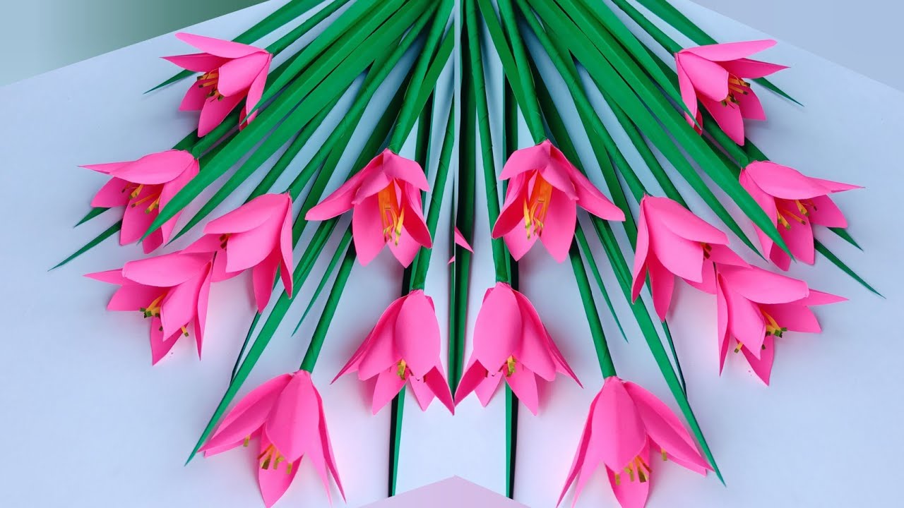 🌷Rain Lily Flower🌷 || Beautiful Paper Rain Lily Flower || Paper flowers for room decoration