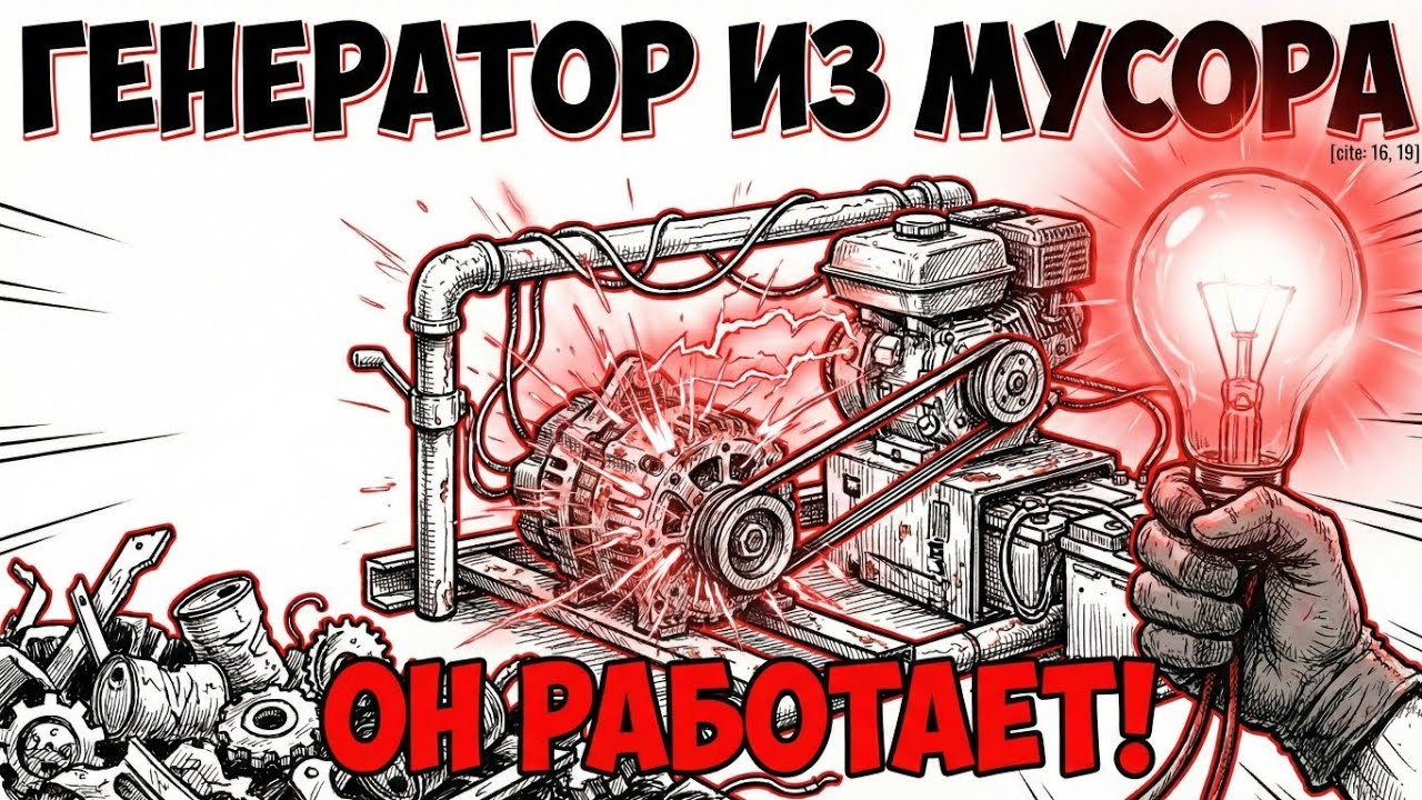 Когда отключат сеть: Как добыть 220В из хлама со свалки #выживание #генератор #блэкаут