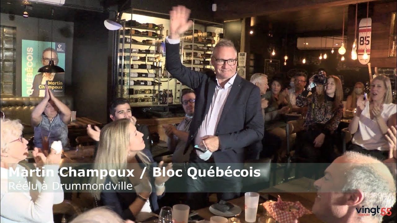 &Eacute;lections f&eacute;d&eacute;rales 2021 Martin Champoux r&eacute;&eacute;lu &agrave; Drummondville pour le Bloc qu&eacute;b&eacute;cois