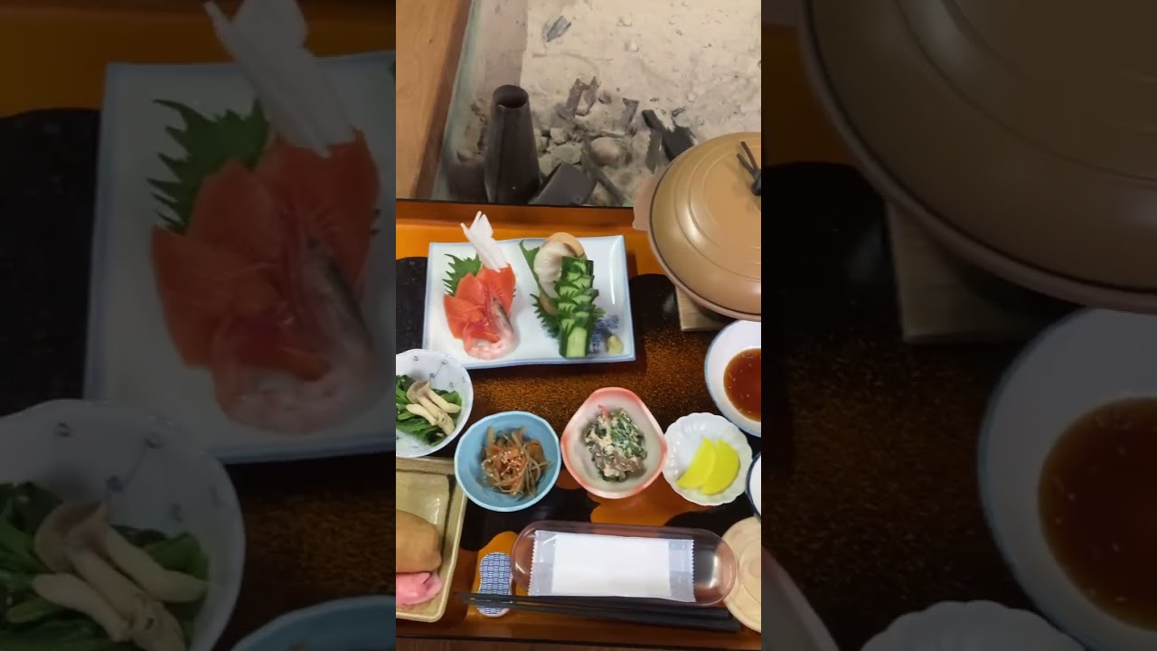 福島県　#湯野上温泉　#民宿いなりや 食べきれない程の料理！