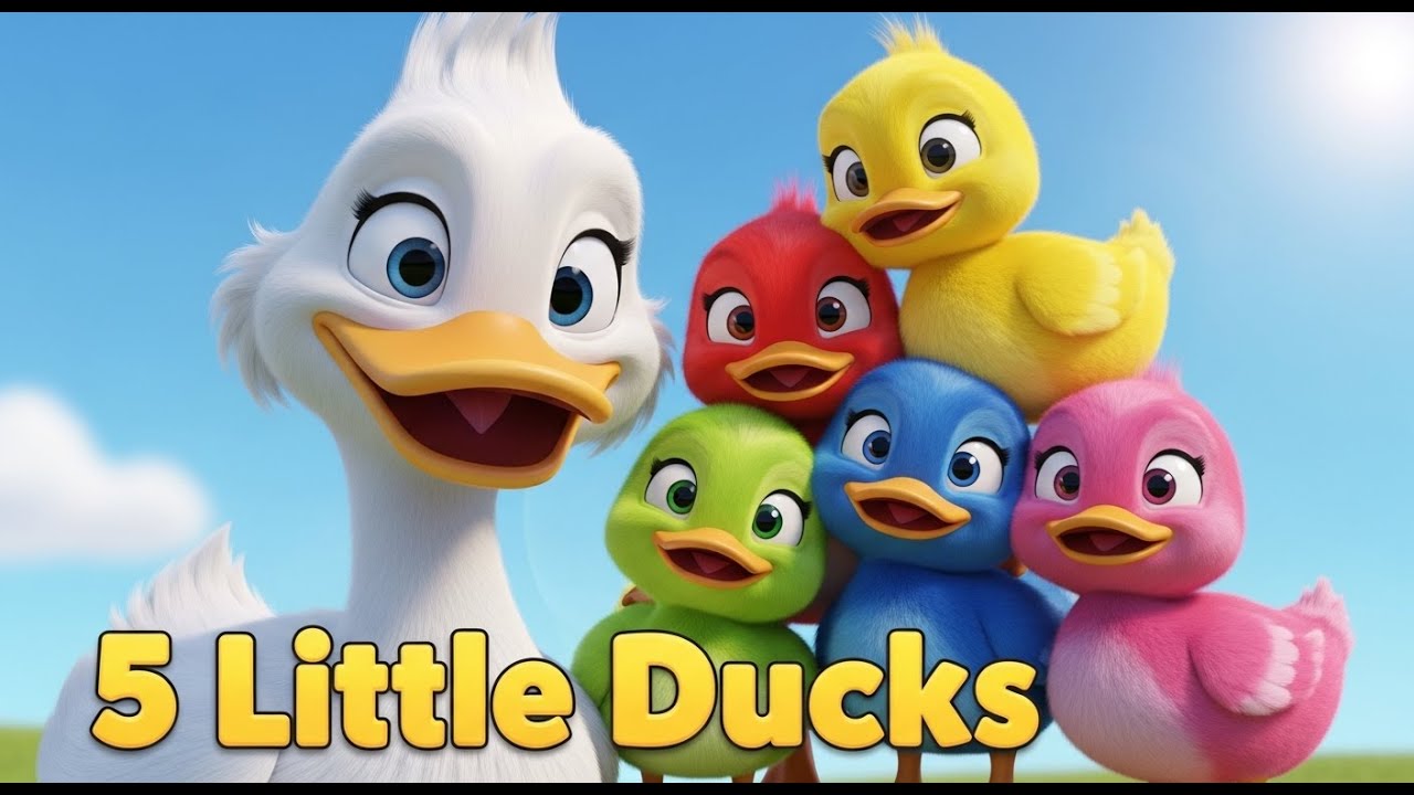 Five Little Ducks (Learn Colors Song) 🦆 Nursery Rhymes & Kids Songs