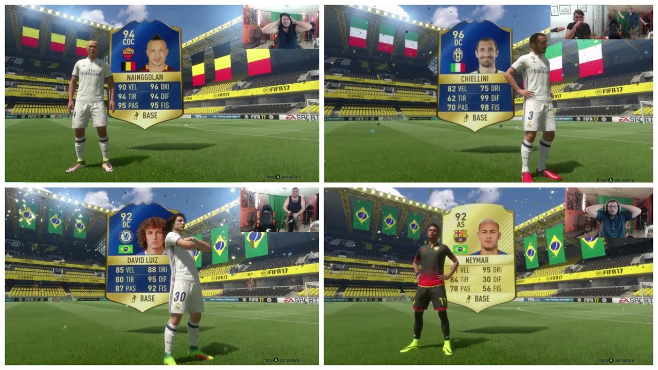 ESTRATTO LIVE NAINGGOLAN TOTS - CHIELLINI TOTS - DAVID LUIS TOTS - NEYMAR IN PACK ORO