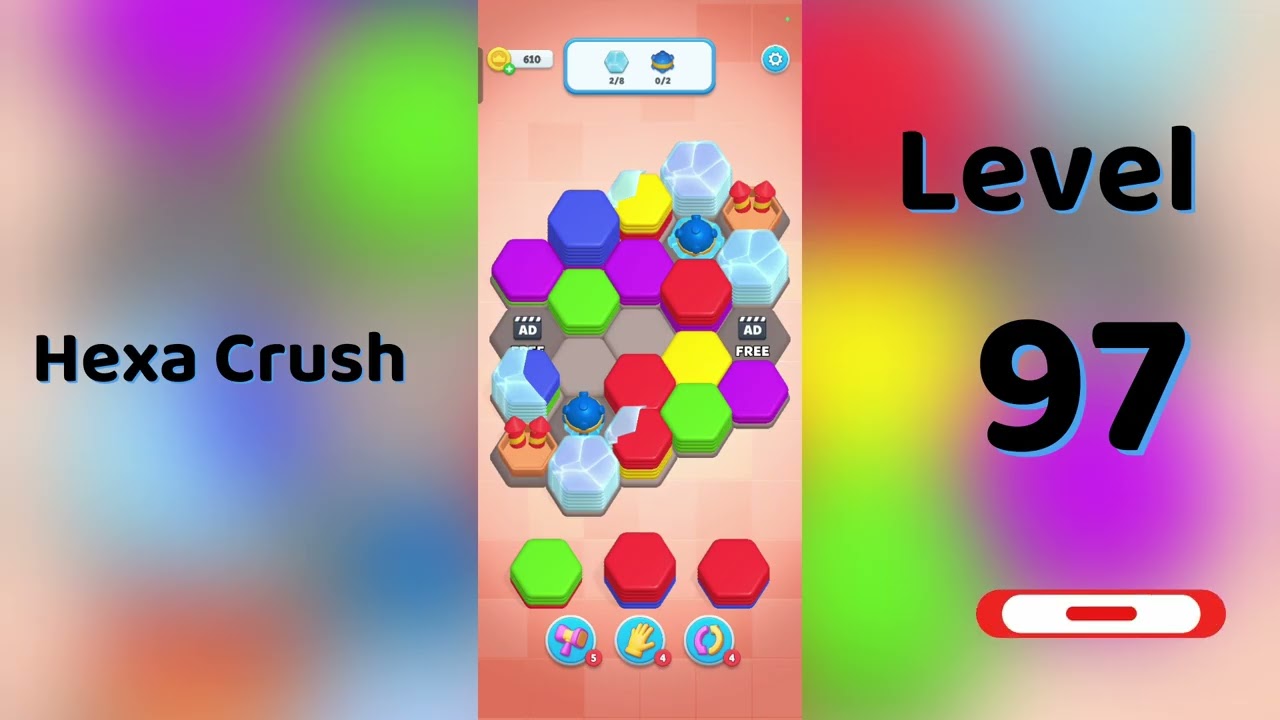 🔥 Hexa Crush Level 97 Walkthrough 🧩 | Solution Guruji 🎮